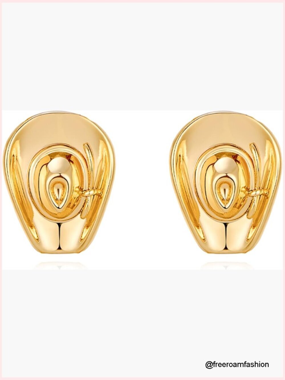 Cowgirl Earrings - Vintage Gold Hat Bull Earrings Country Concert Rodeo Jewelry